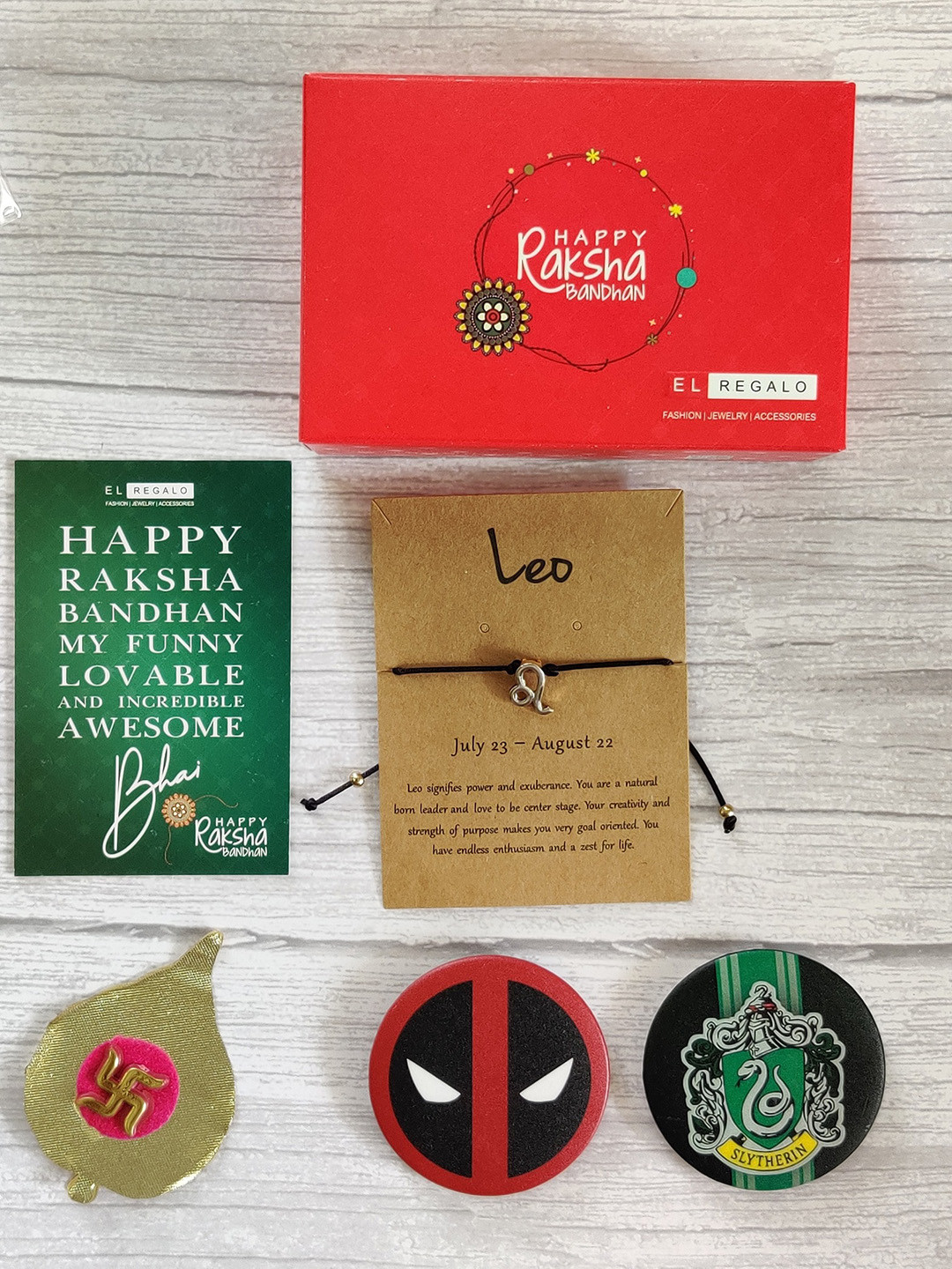 

EL REGALO Leo Rakhi Combo Set, Blue