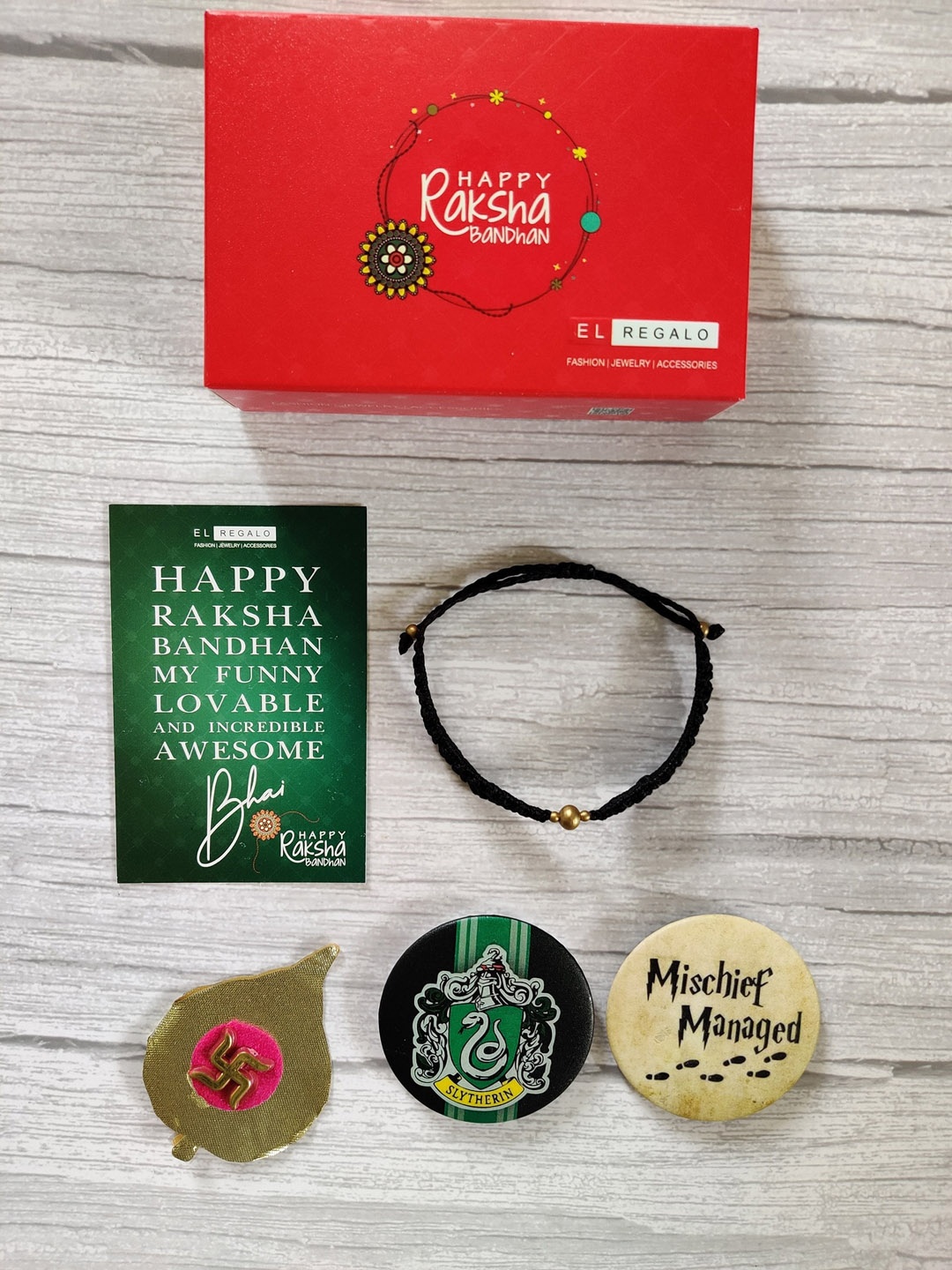 

EL REGALO Black Harry Potter Themed Rakhi Gift Set