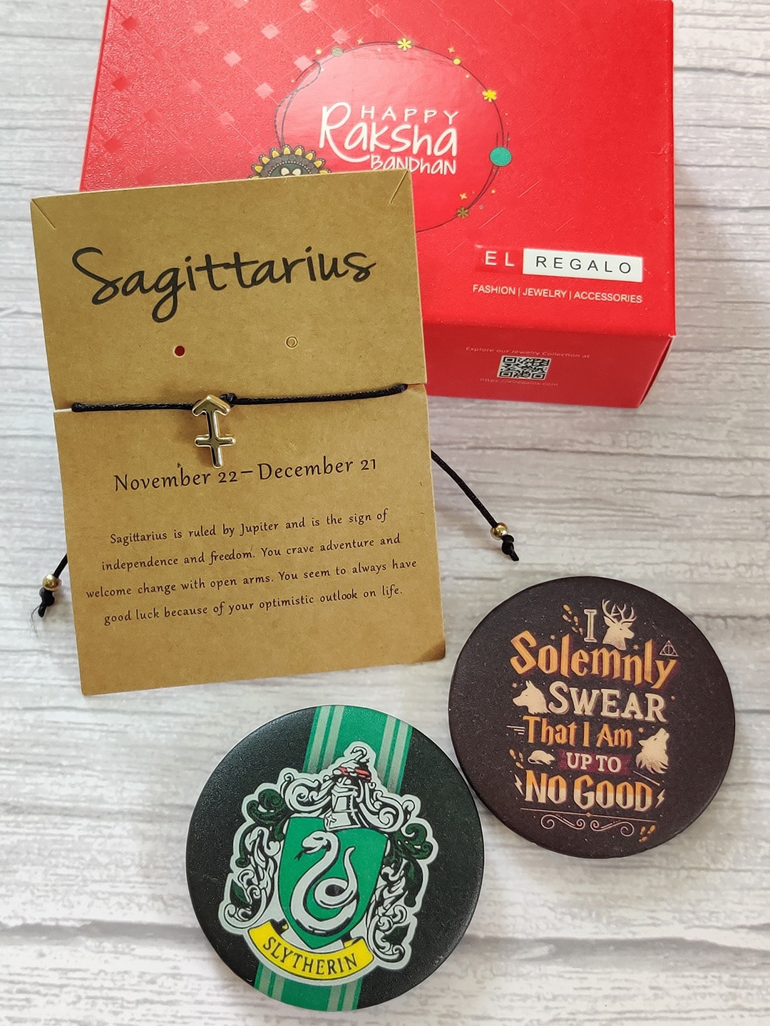

EL REGALO Sagittarius Rakhi With Two Pin Up Badges, Na