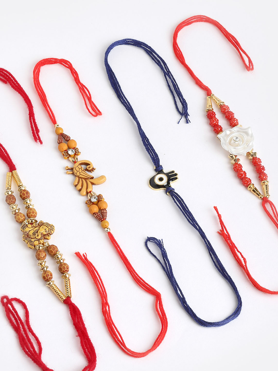 

PANASH Men Set Of 4 Multi-Coloured Rakhi