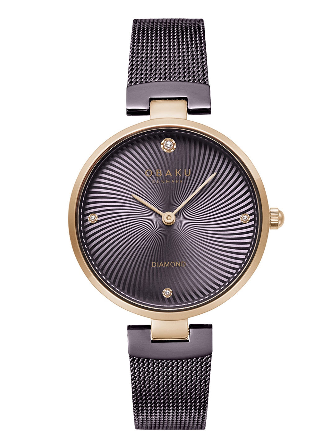 

Obaku Women Blue Diamond Dial & Rose Gold-Plated Stainless Steel Straps Analogue Watch