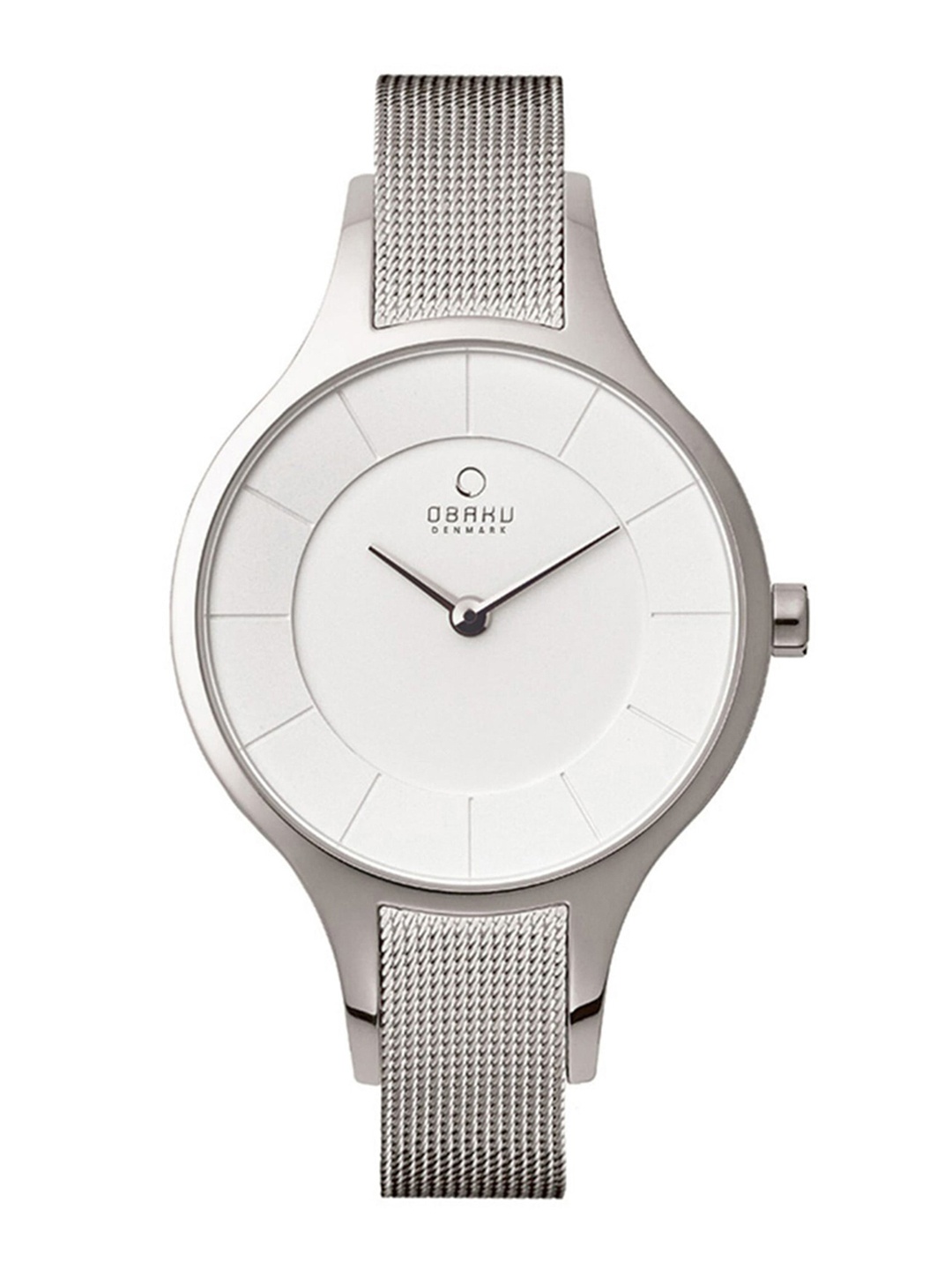 

Obaku Women Silver-Toned Brass Dial & Silver Toned Stainless Steel Bracelet Style Straps Analogue Watch