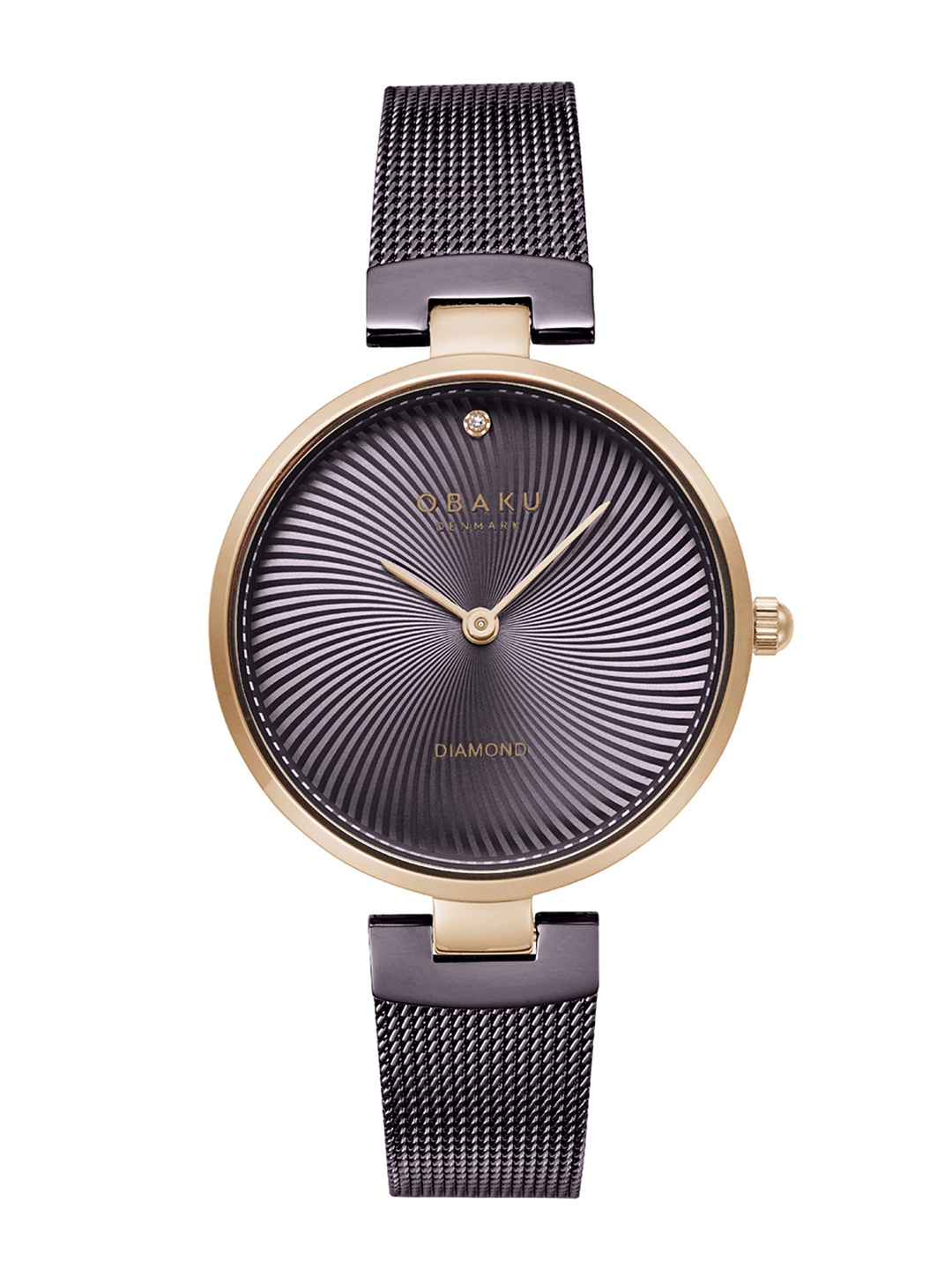 

Obaku Women Brown Diamond Dial & Black Stainless Steel Straps Analogue Watch V256LXVNMN