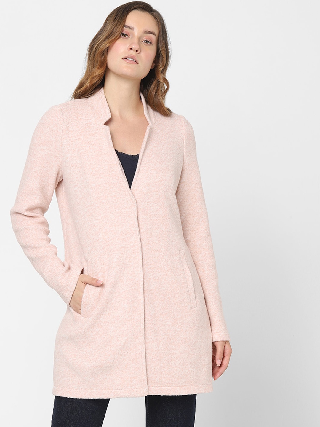 

Vero Moda Women Pink Solid Trench Coats