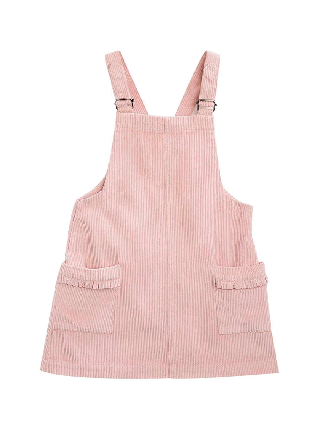 

Cherry Crumble Girls Pink Cotton Sleeveless Pinafore Dress