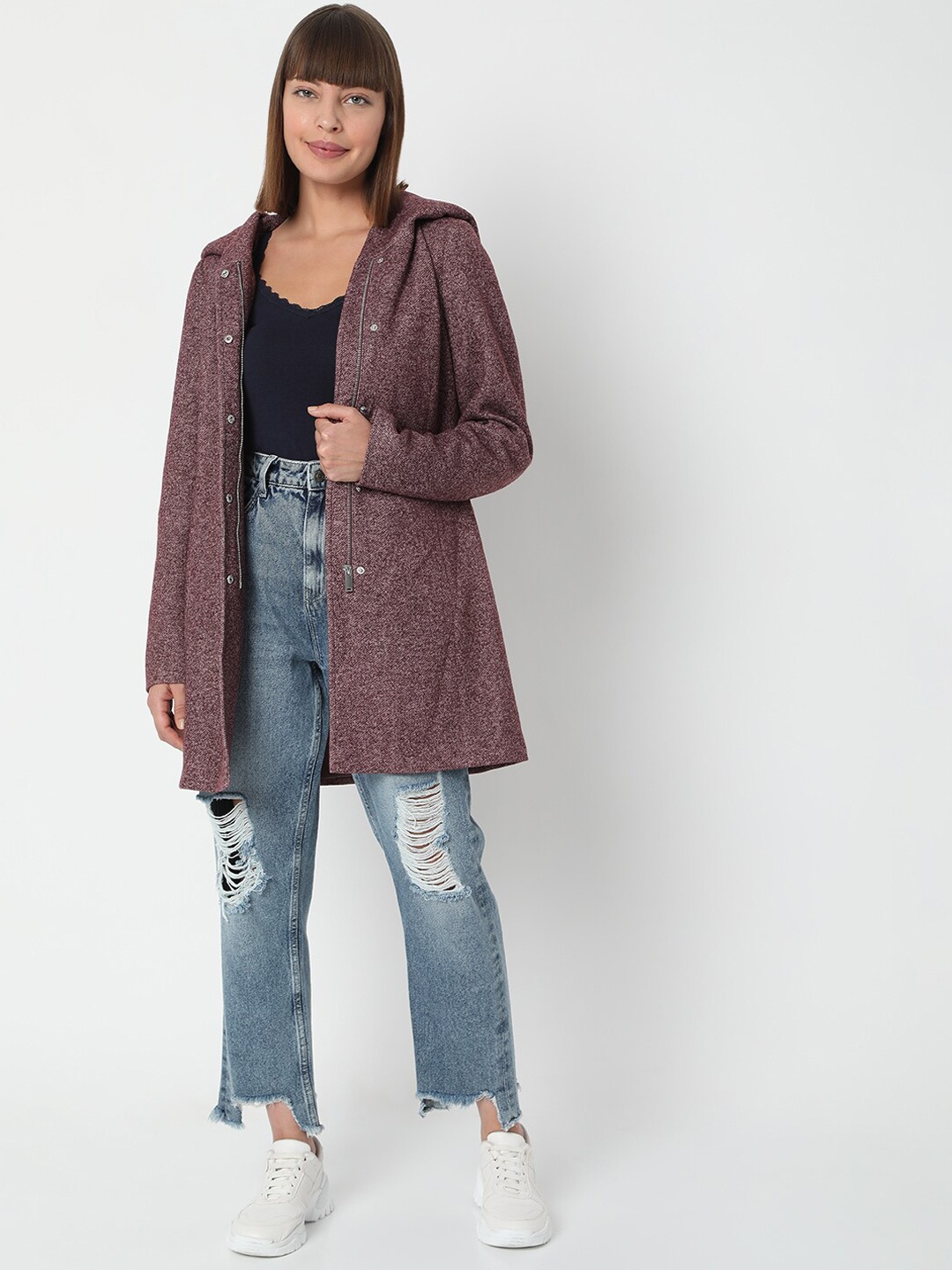 

Vero Moda Women Purple Longline Tailored Jacket