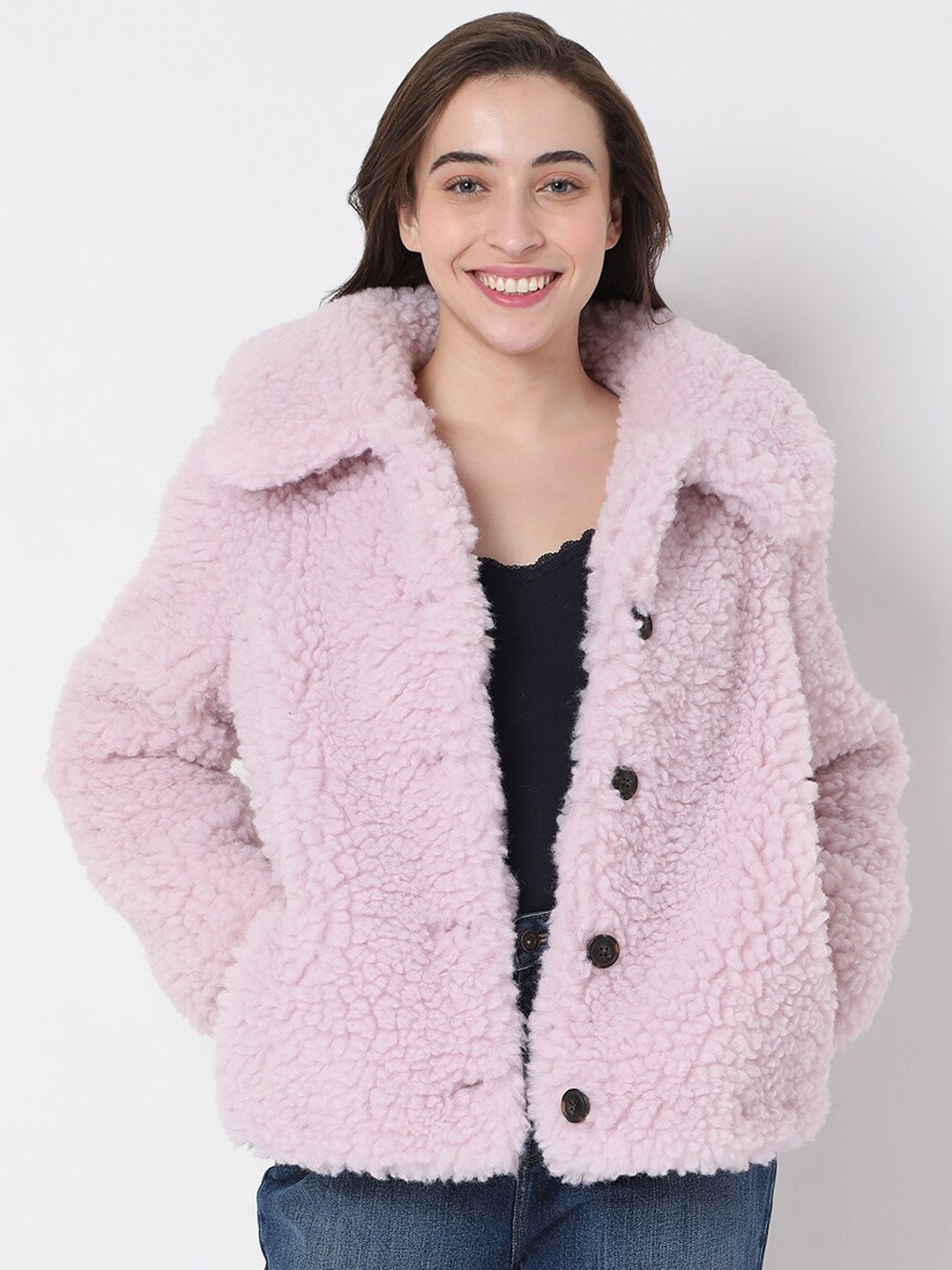 

Vero Moda Women Purple Floral Crop Puffer Jacket, Lavender