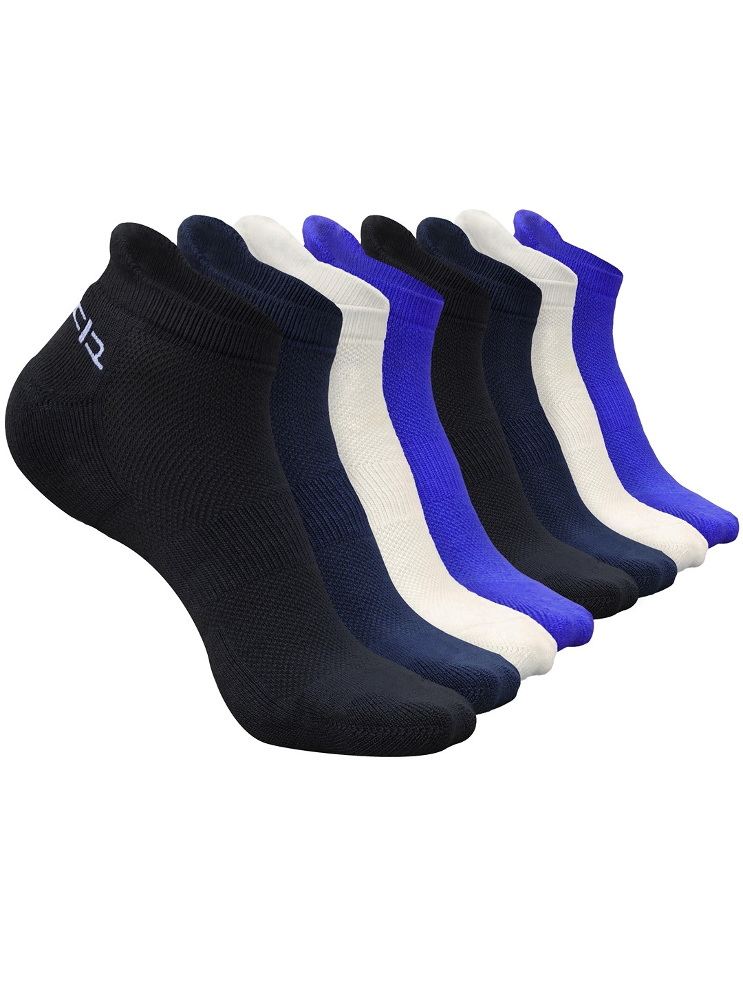 

Heelium Men Pack of 8 Bamboo Super Soft & Odour-Free Breathable Ankle-Length Socks, Blue