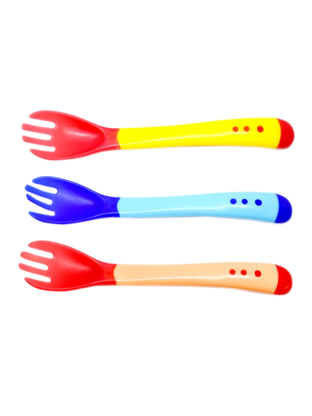 

The Little Lookers Set Of 3 Solid Silicone Temperature Sensing Fork, Red