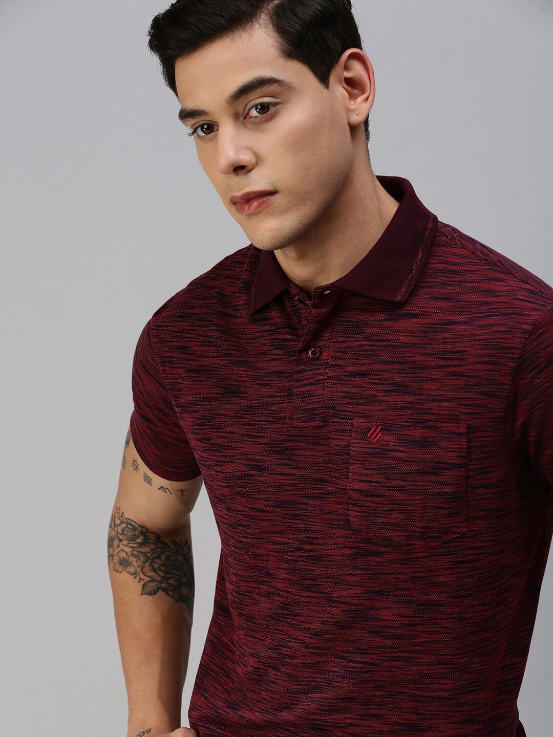 

ONN Men Maroon Polo Collar T-shirt