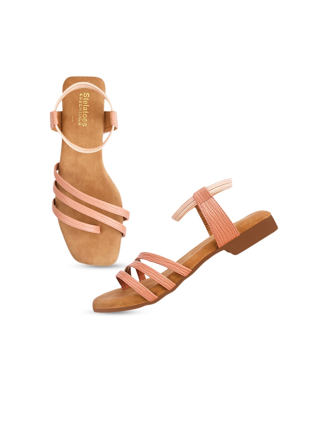 

Stelatoes Nude-Coloured PU Block Sandals