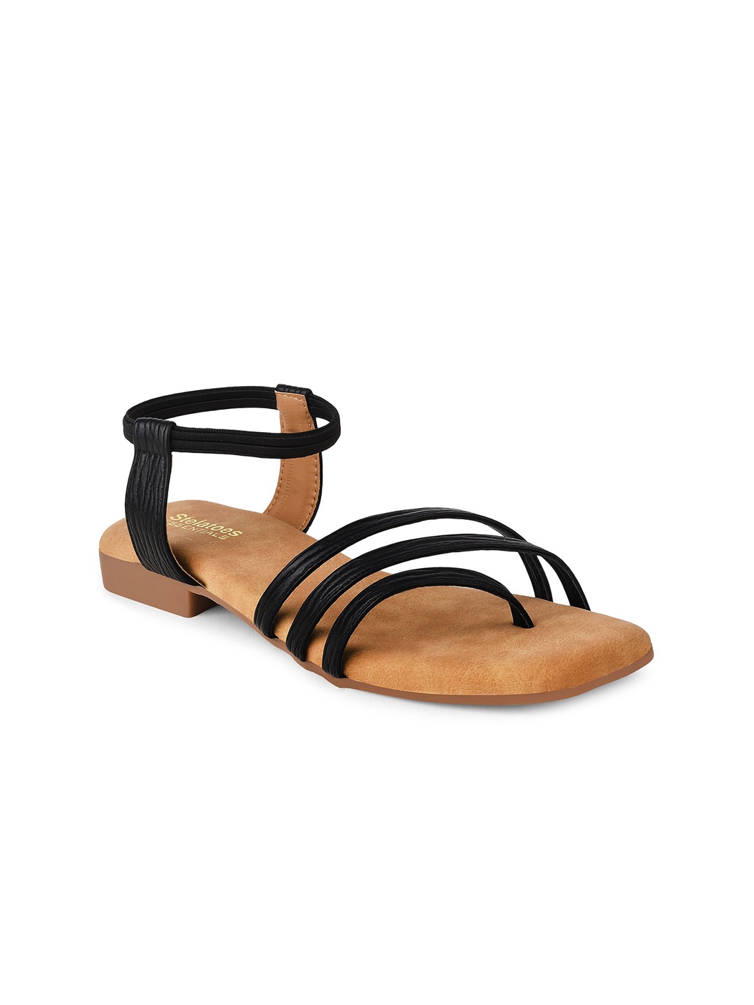 

Stelatoes Black PU Block Sandals