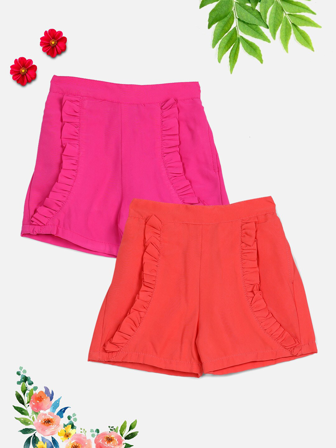 

Cutiekins Girls Pink Floral Sports Shorts