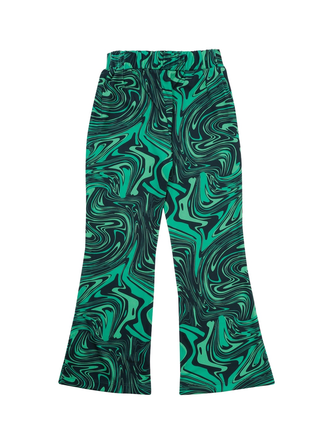 

NYNSH Girls Green Printed Track Pants