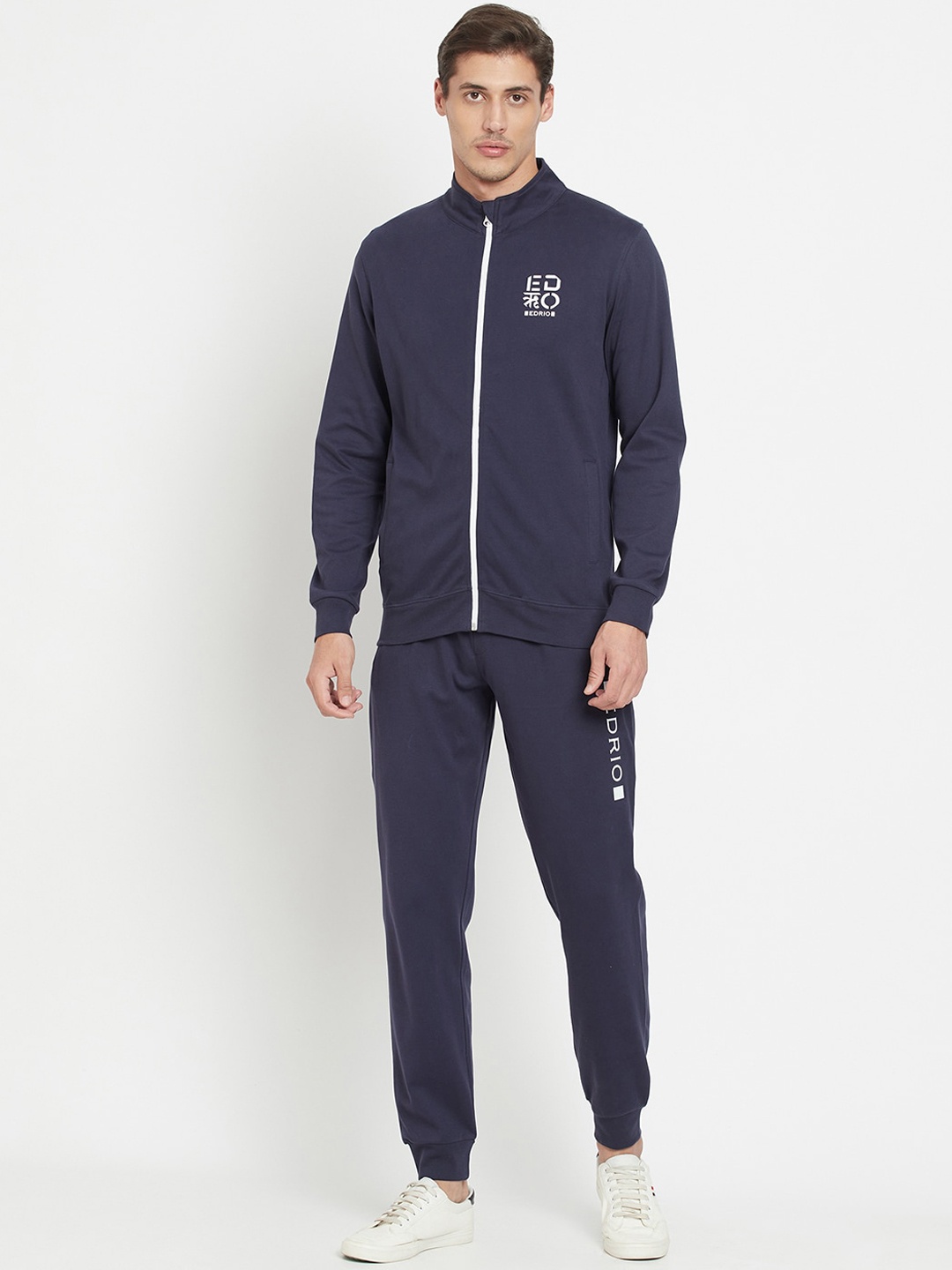 

EDRIO Men Navy Blue Solid Tracksuits