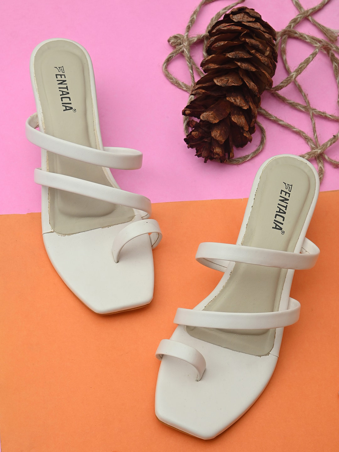

Fentacia White Block Sandals