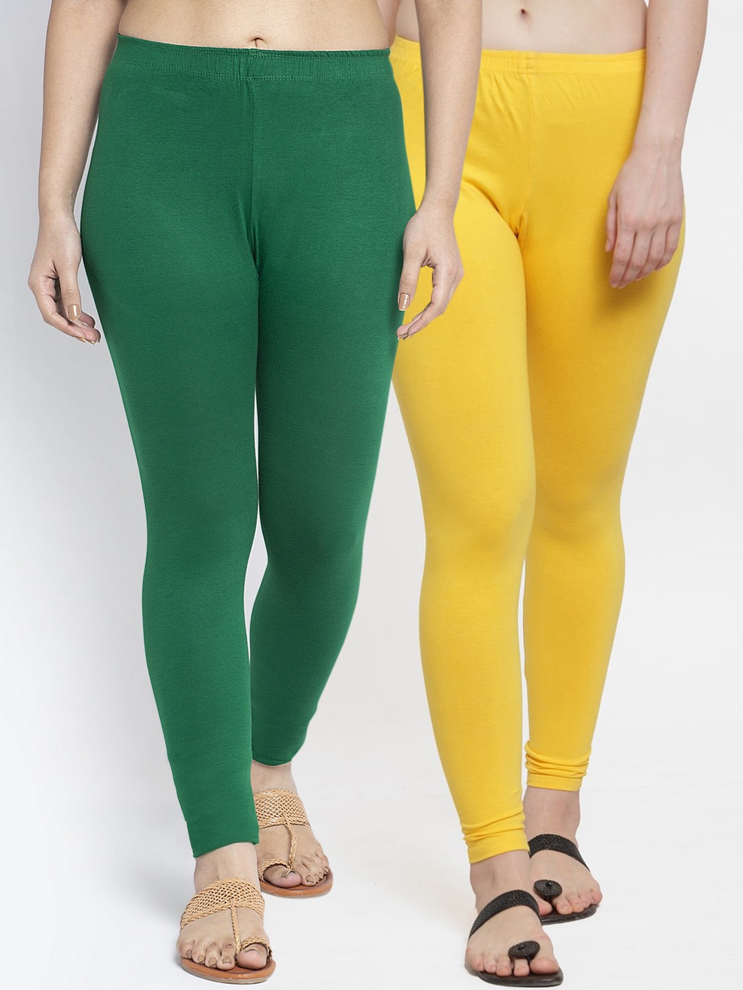 

GRACIT Women Yellow & Green Super combo Cotton Lycra Legging