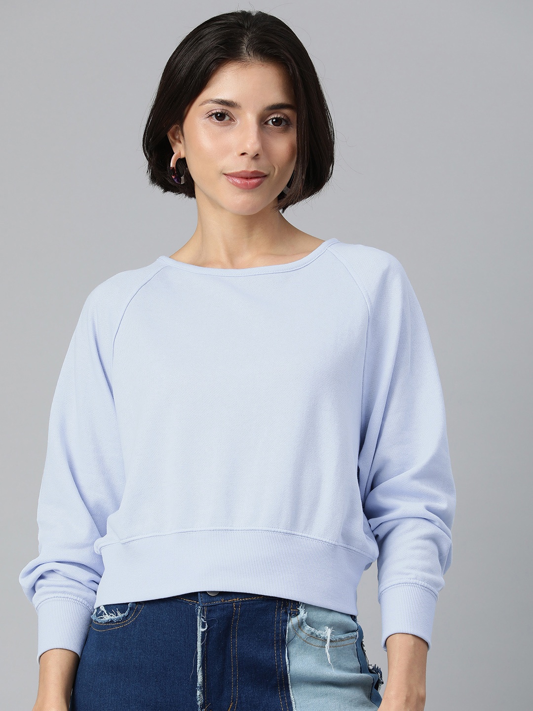 

London Rag Blue Solid Styled Back Top