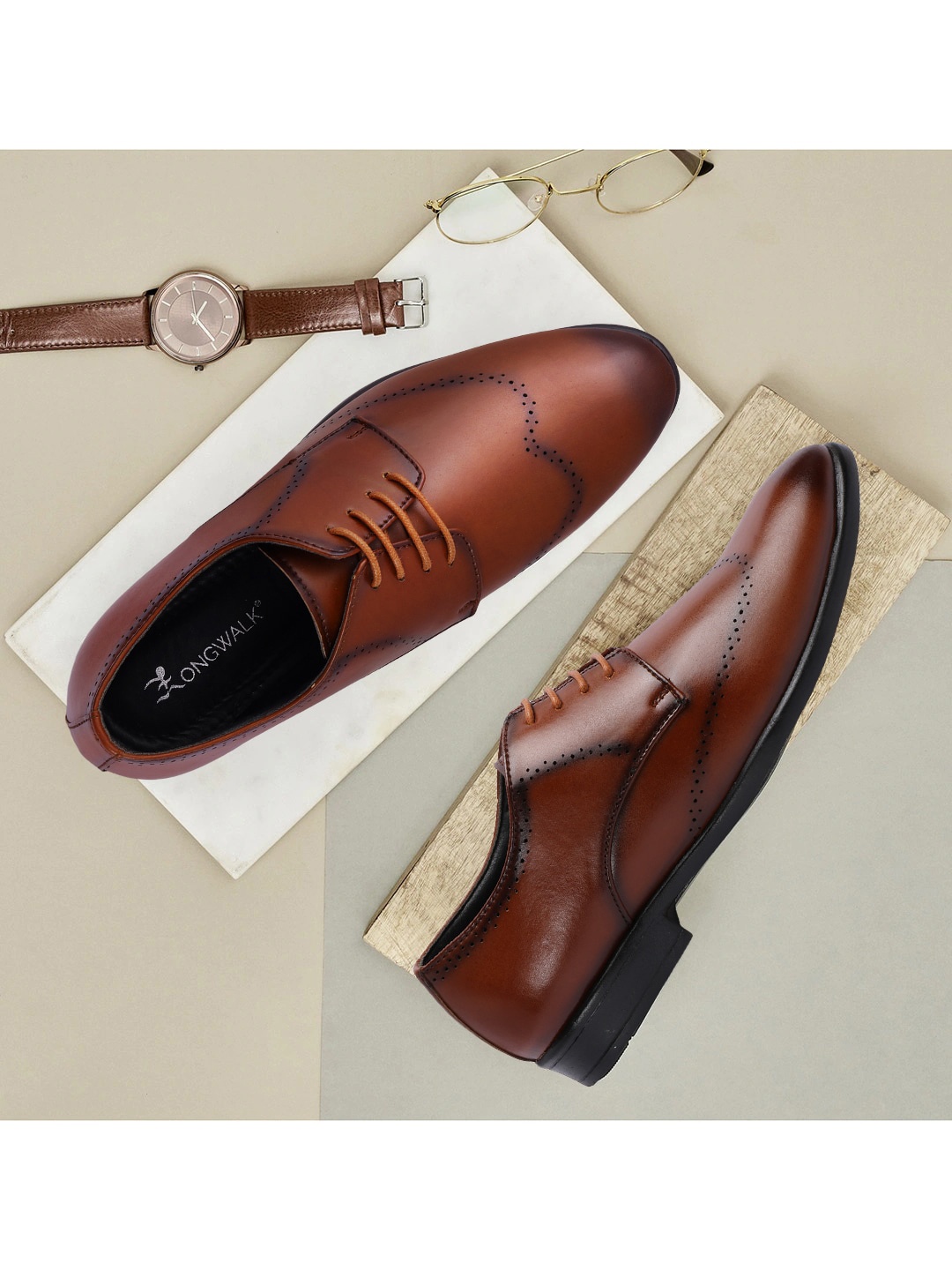 

Longwalk Men Brown Solid Formal Derbys
