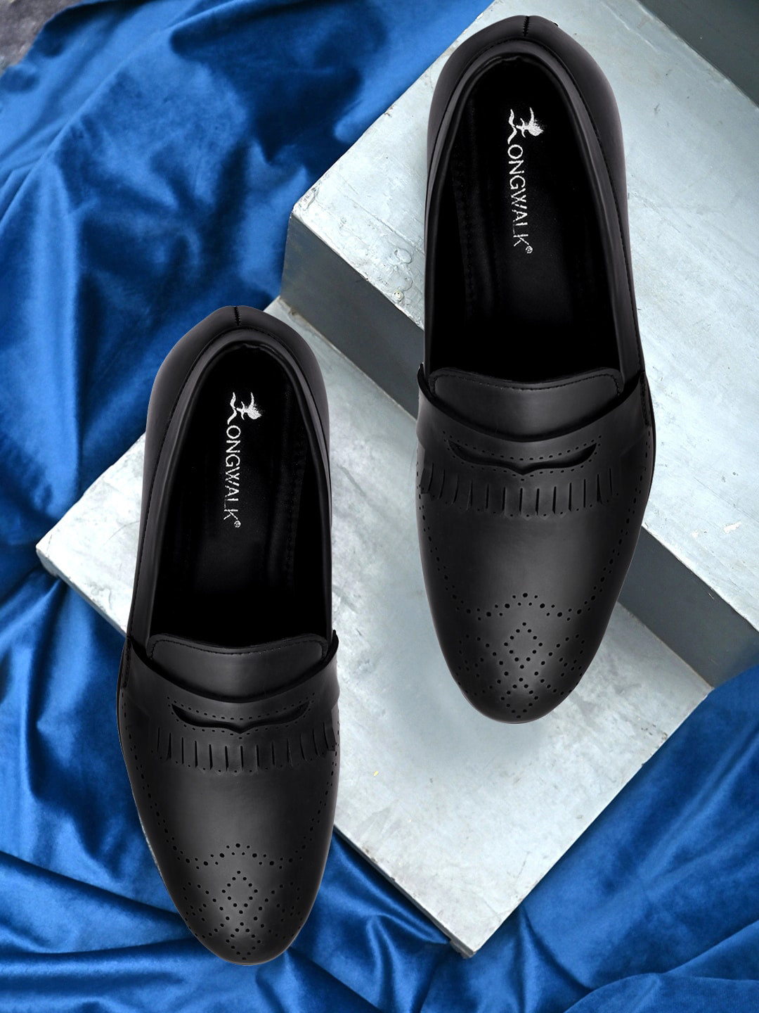 

Longwalk Men Black Solid Formal Loafers