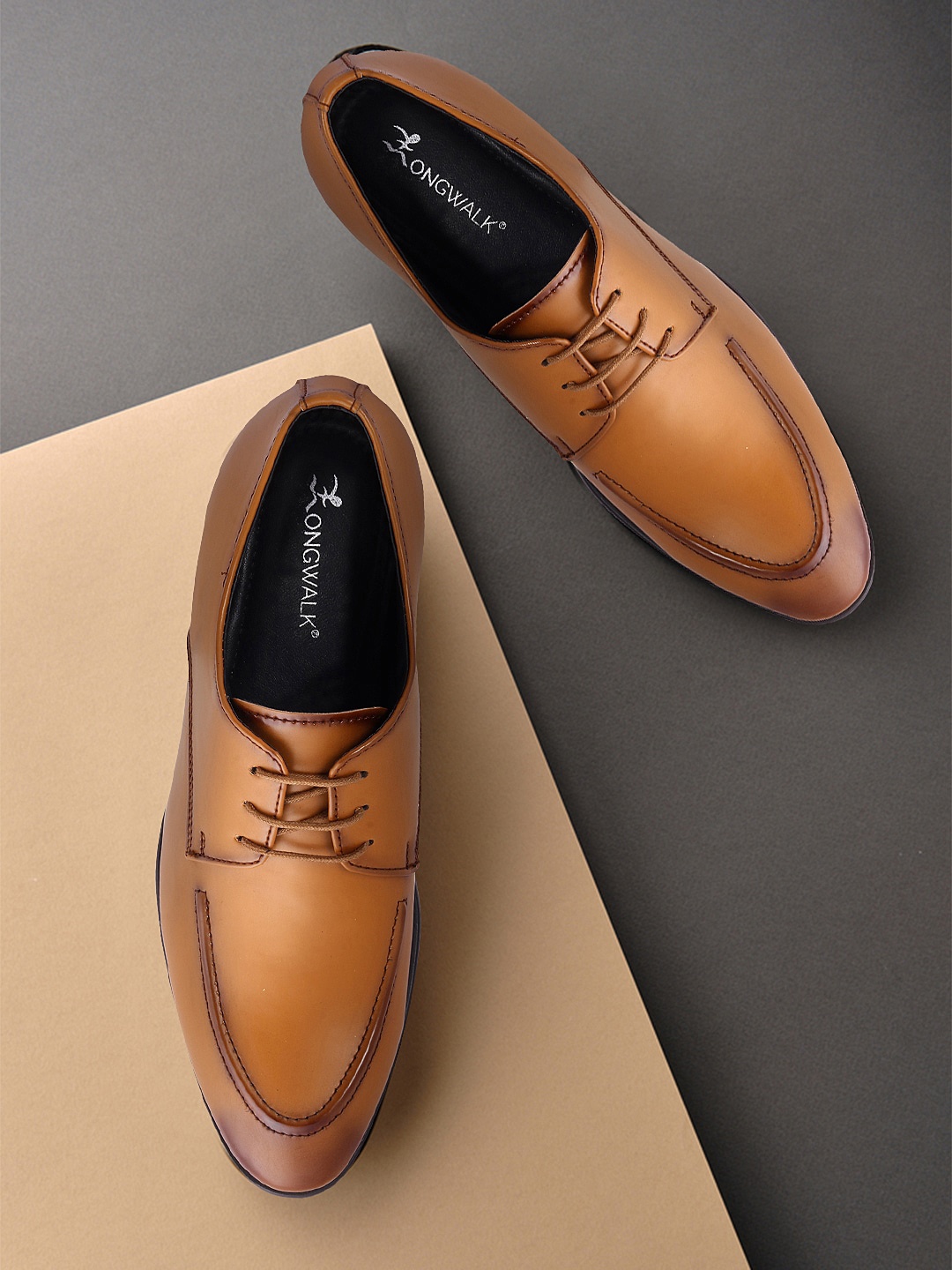 

Longwalk Men Tan Solid Formal Derbys