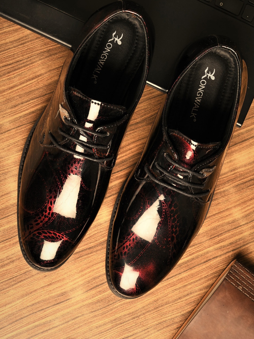 

Longwalk Men Red Digital Printed Formal Derbys
