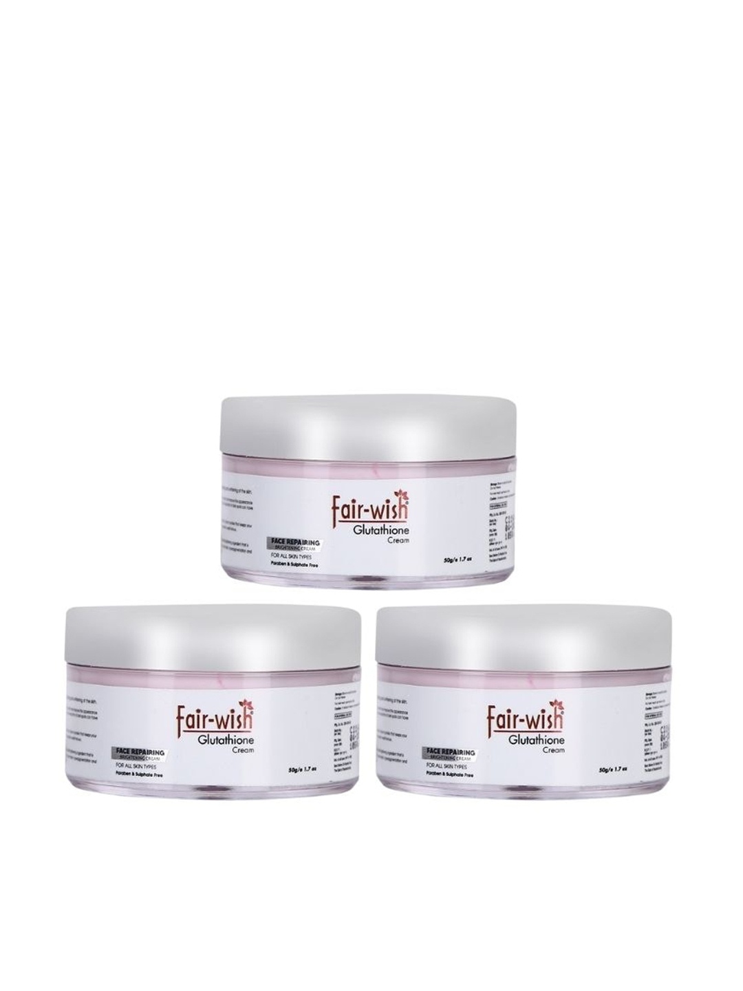 

Fair Wish Set of 3 Glutathione Face Repairing Brighten Cream For All Skin Types- 50 g Each, White