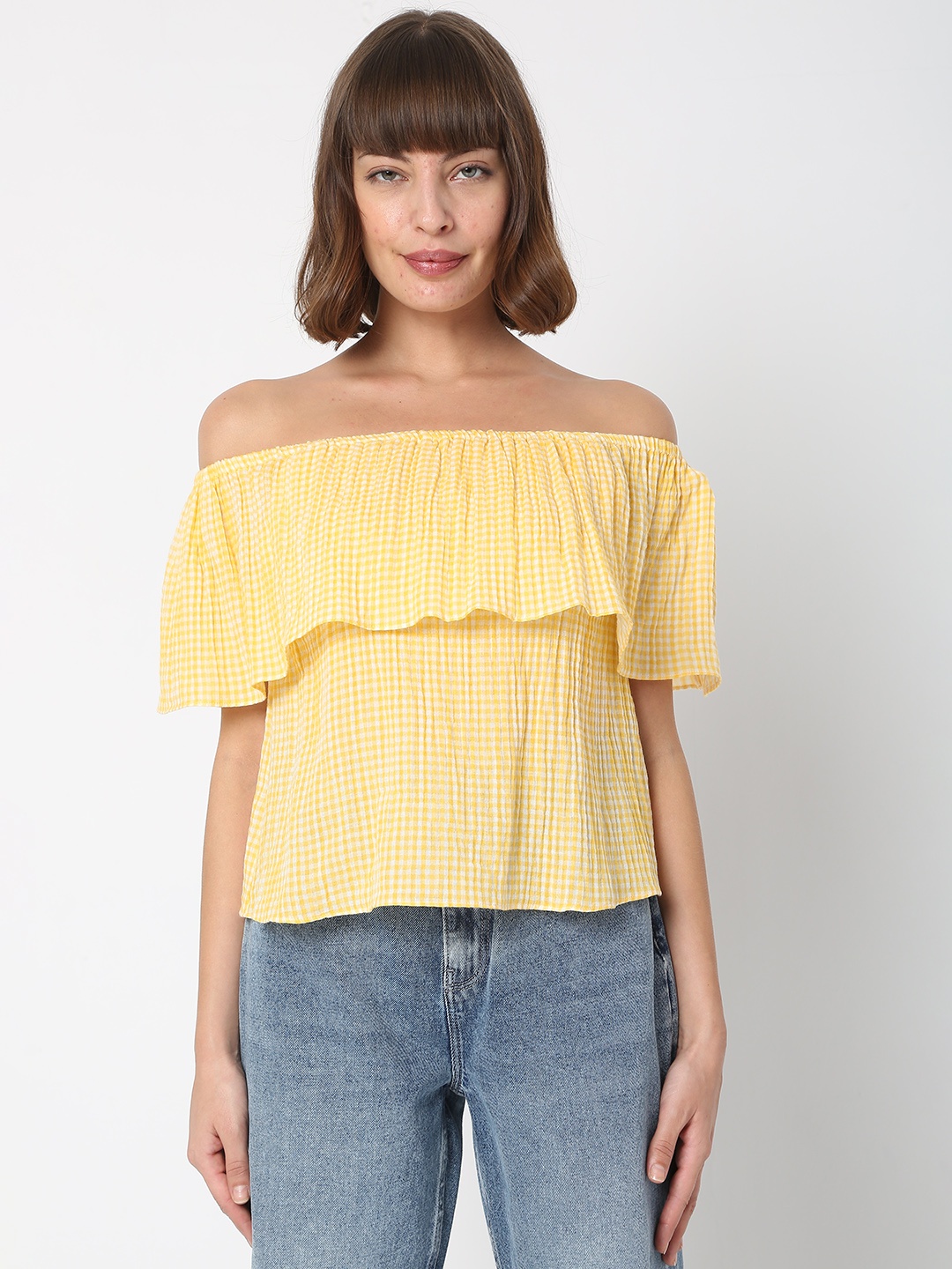 

Vero Moda Yellow Geometric Print Top