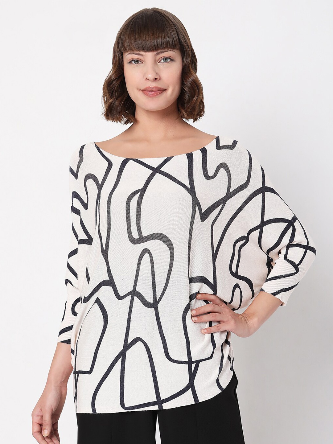

Vero Moda Women Beige Print Top