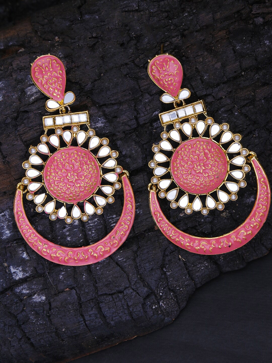 

LIVE EVIL Orange Contemporary Chandbalis Earrings