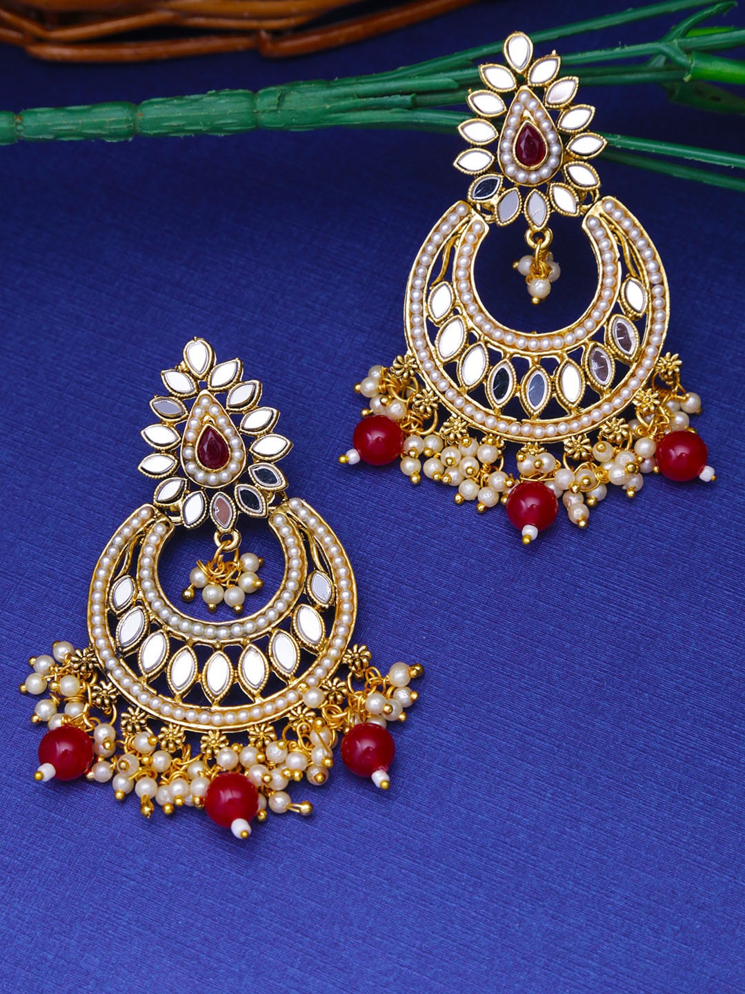

LIVE EVIL Maroon Contemporary Chandbalis Earrings