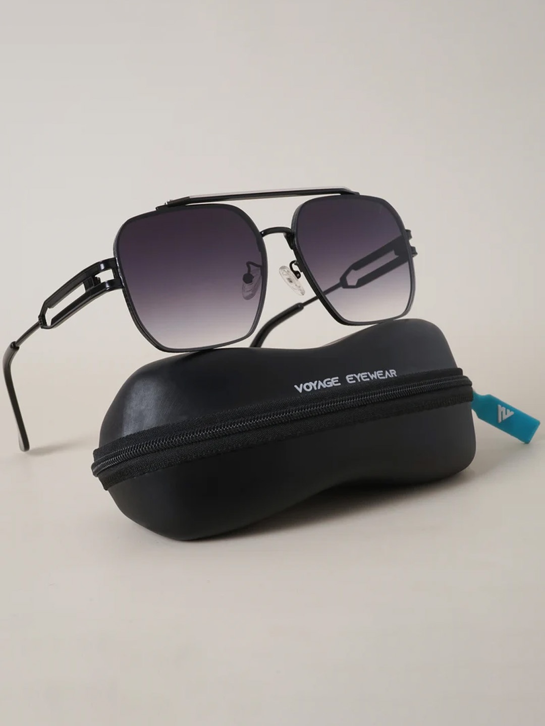 

Voyage Unisex Black Lens & Black Wayfarer Sunglasses with UV Protected Lens