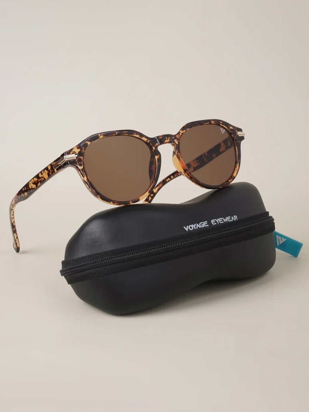 

Voyage Unisex Brown Lens & Brown Round Sunglasses with UV Protected Lens