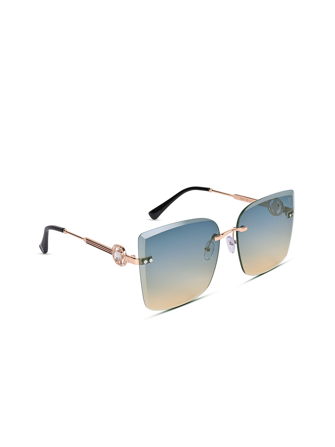 

Voyage Women Green Lens & Gold-Toned Square Sunglasses with UV Protected Lens