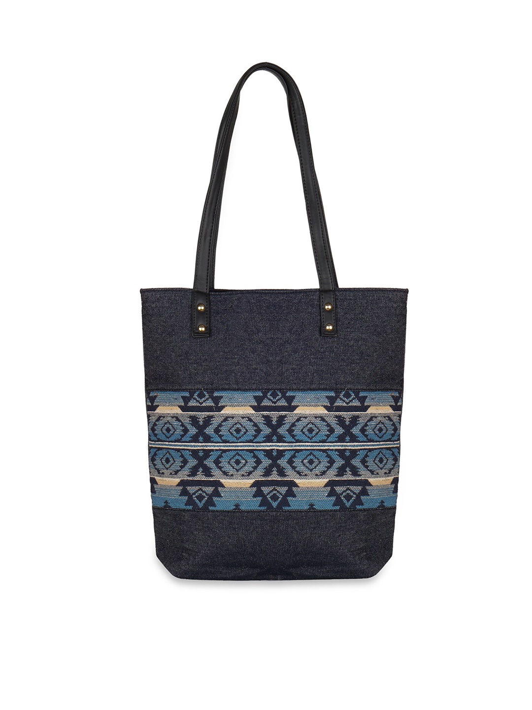 

Kanvas Katha Blue Printed Shopper Tote Bag