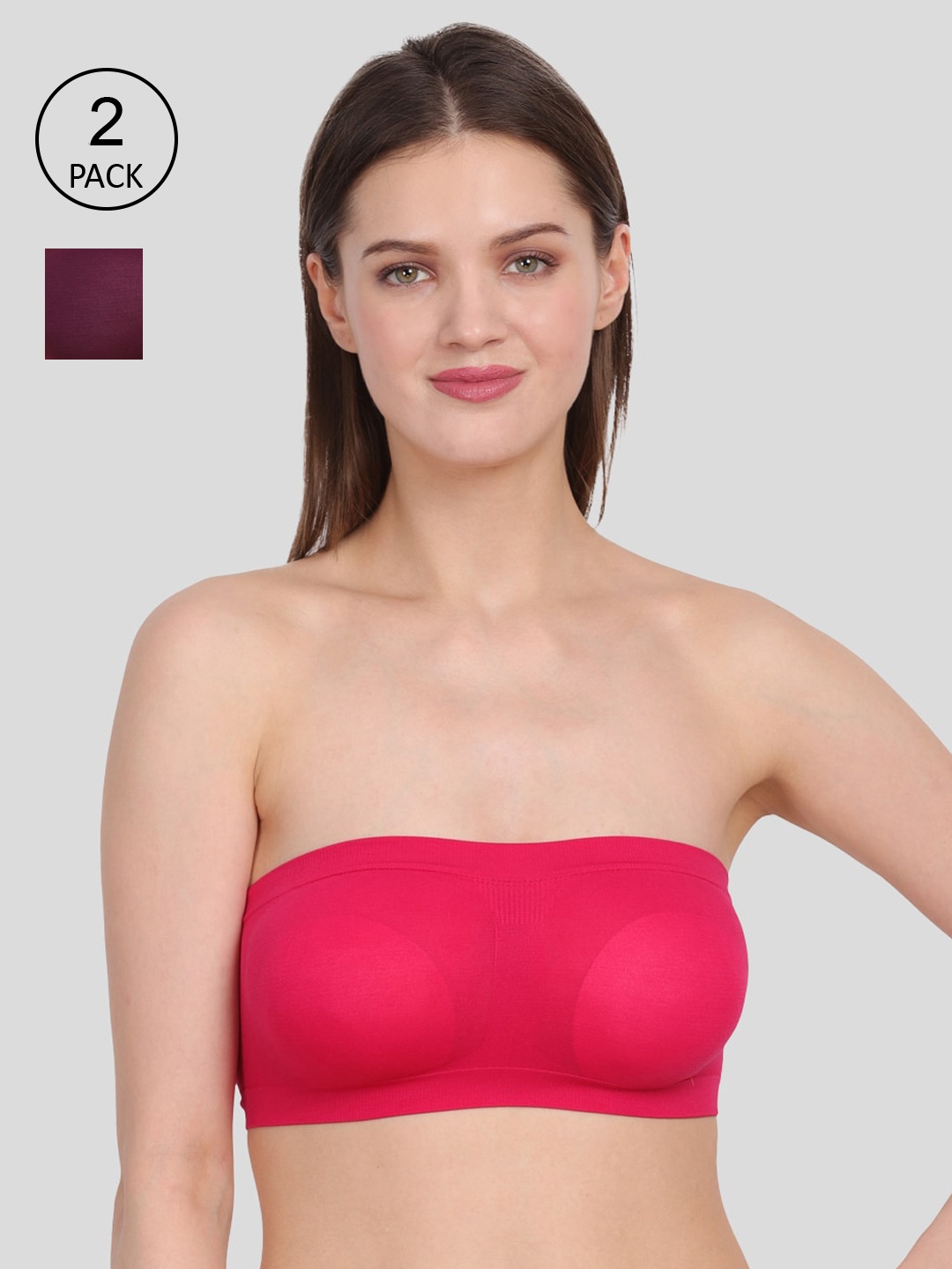 

Amour Secret Pink & Purple Non-Padded Tube/Bandeau Bra Pack of 2