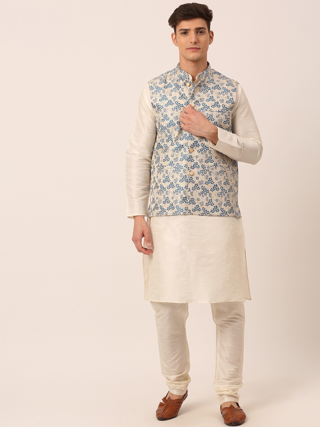 

Jompers Men Blue Layered Kurta with Pyjamas