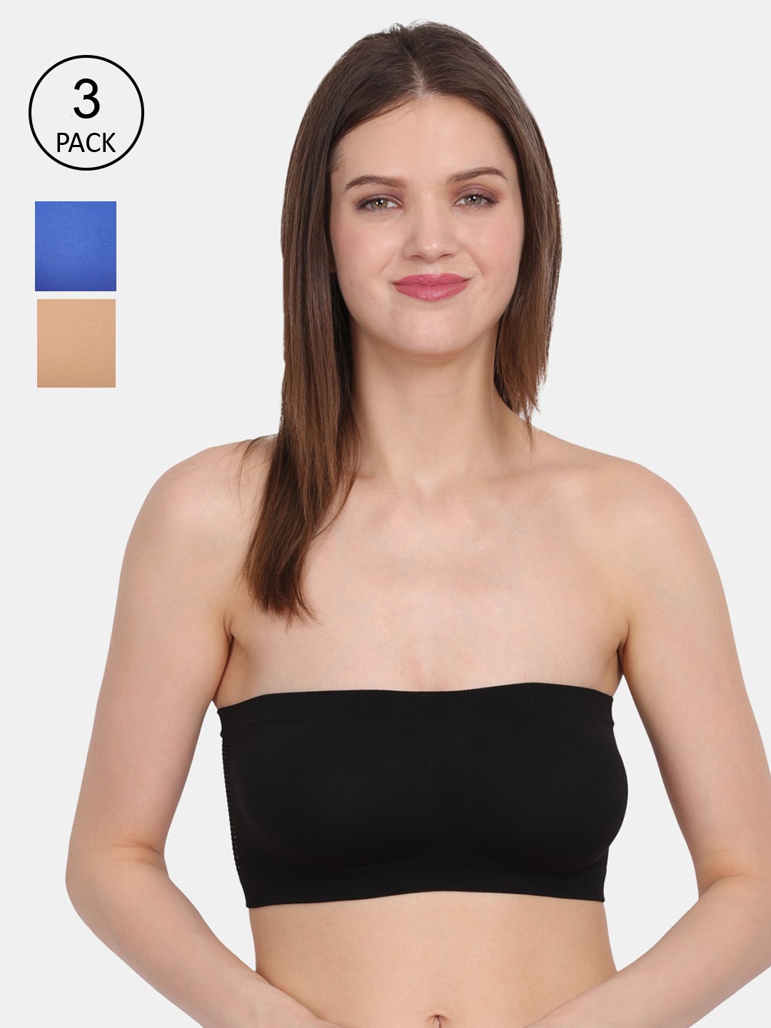 

Amour Secret Women's Non-Padded Tube/Bandeau Bra TB022 Pack of 3, Black