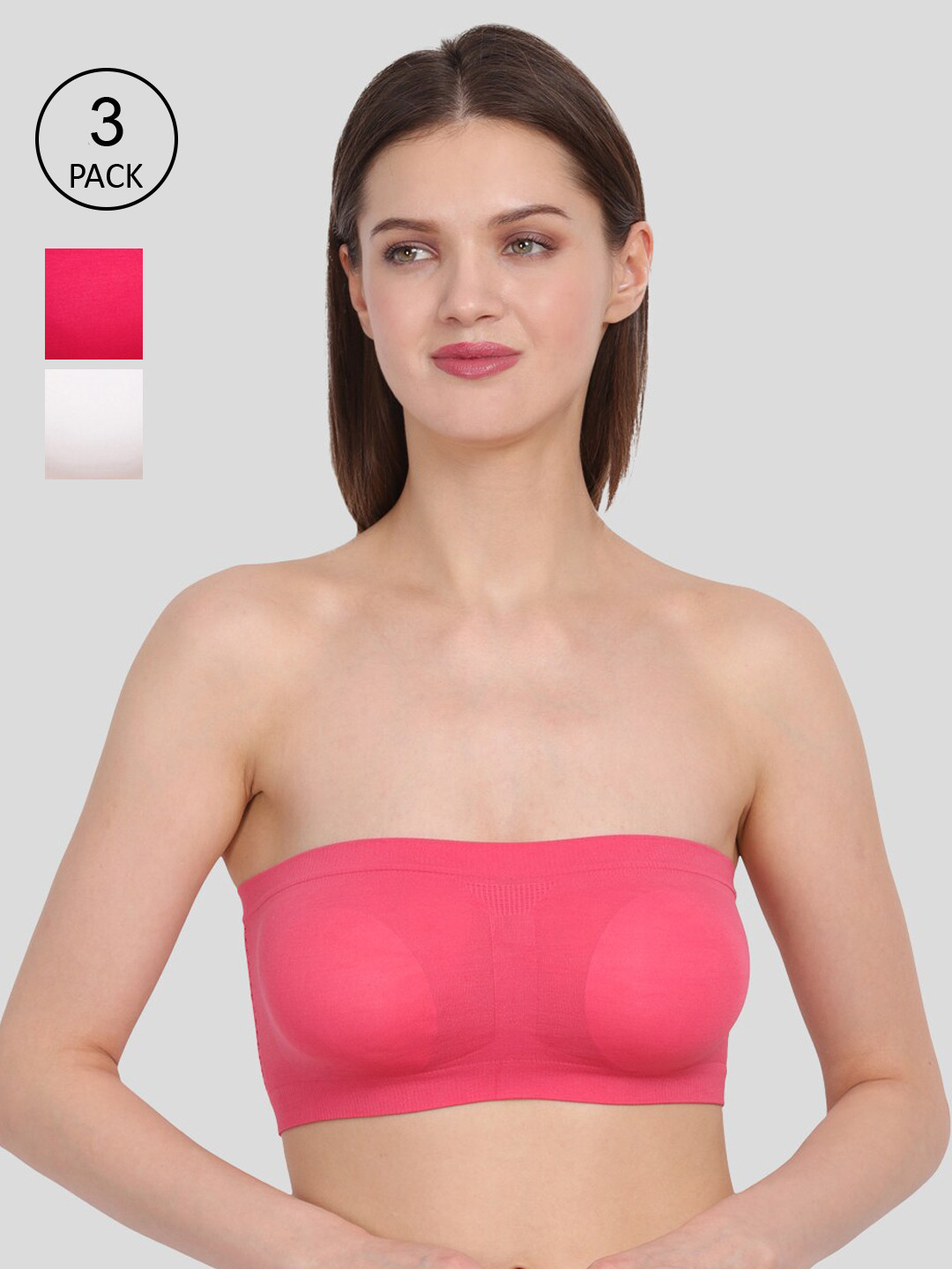 

Amour Secret Women's Pink & White Non-Padded Tube/Bandeau Bra