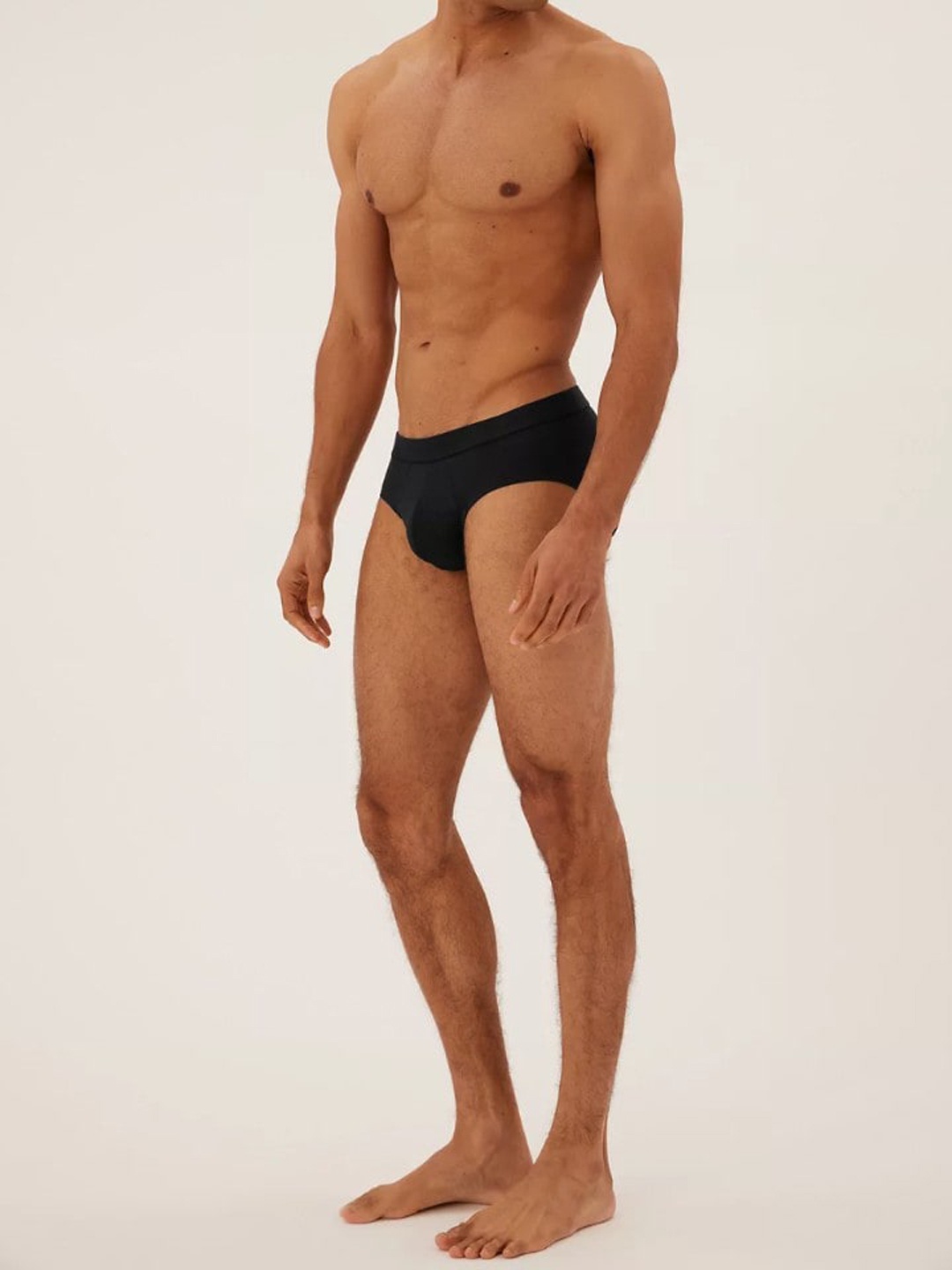 

Marks & Spencer Men Pack of 5 Black Solid Cotton Briefs