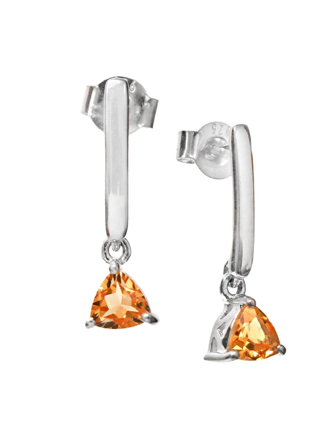 

HIFLYER JEWELS Yellow & Silver-Toned Contemporary Handcrafted Half Hoop Earrings