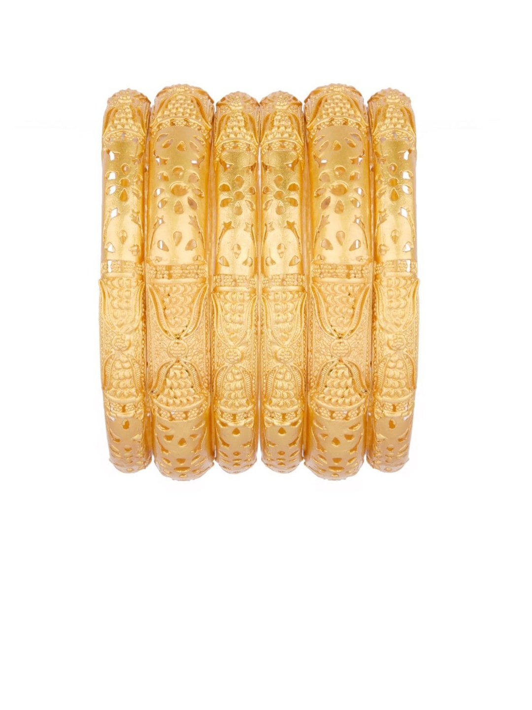 

Efulgenz Set Of 6 Gold-Plated Antique Designer Bangles