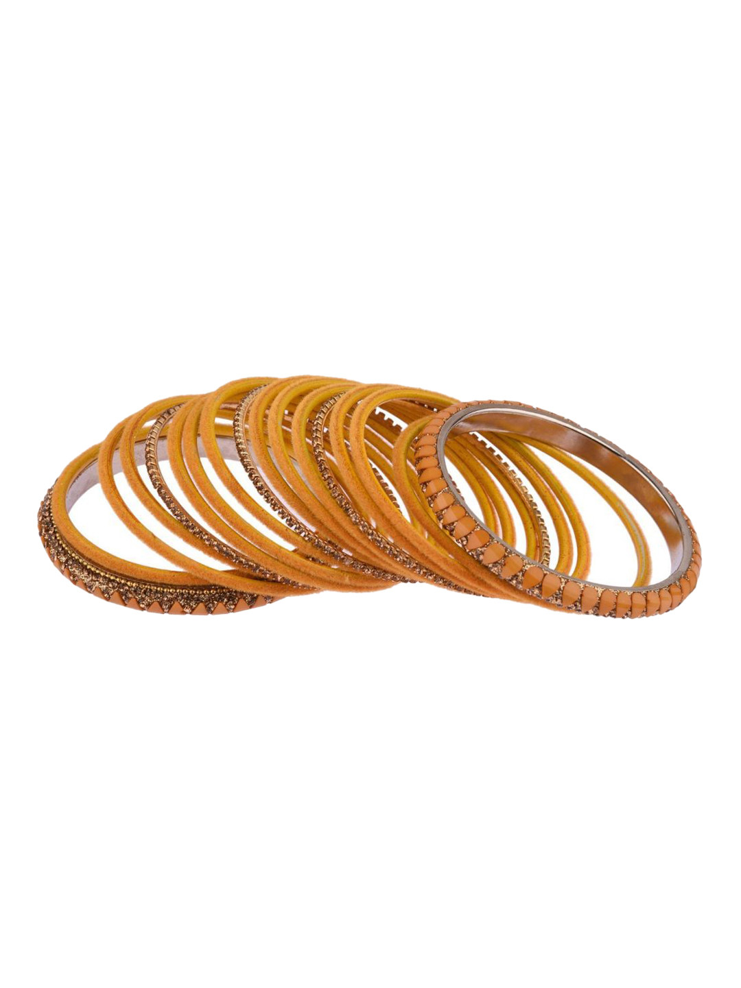 

Efulgenz Set Of 34 Yellow & Gold-Toned Crystal Bangles