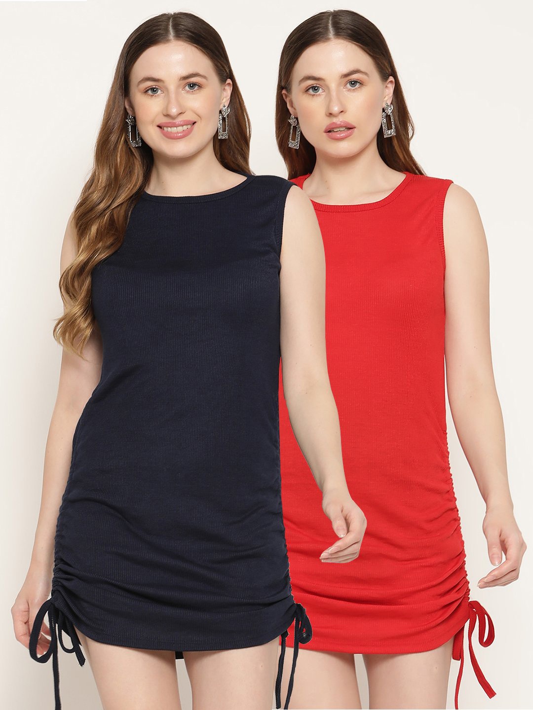 

Miaz Lifestyle Navy Blue Scuba Sheath Mini Dress