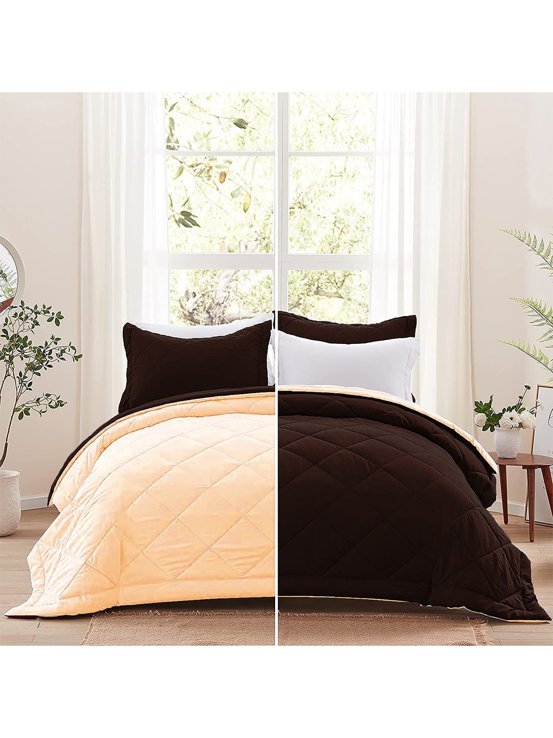 

AEROHAVEN Unisex Brown Single Bed Comforter, Coffee brown