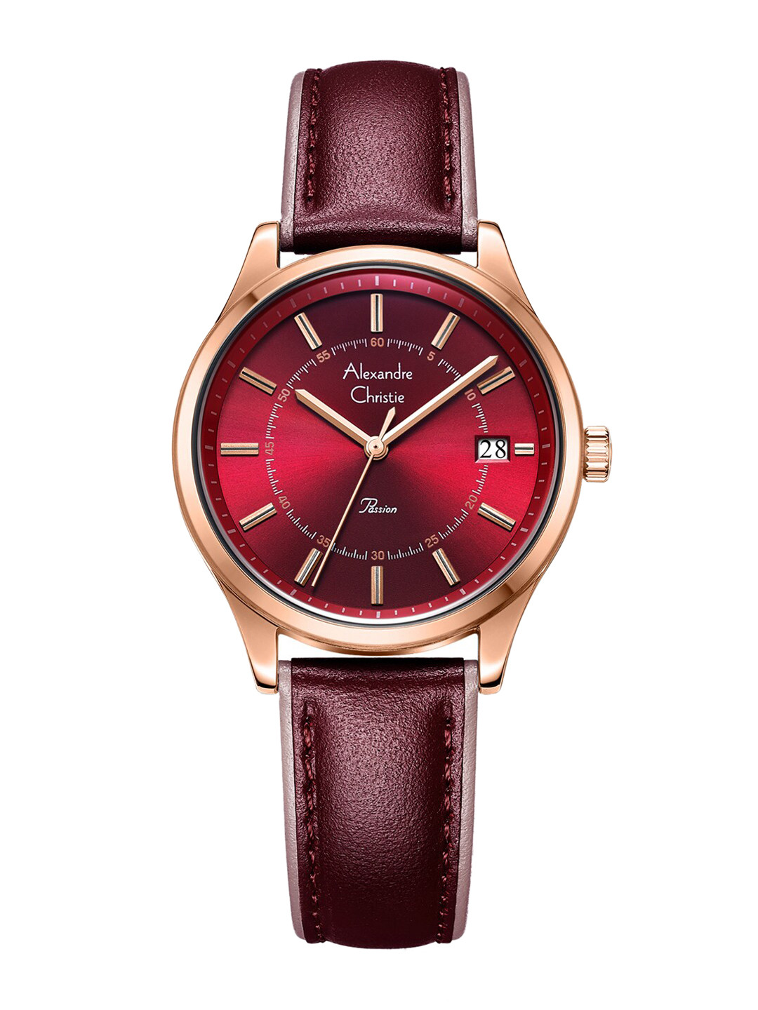 

Alexandre Christie Women Red Dial & Red Leather Straps Analogue Watch