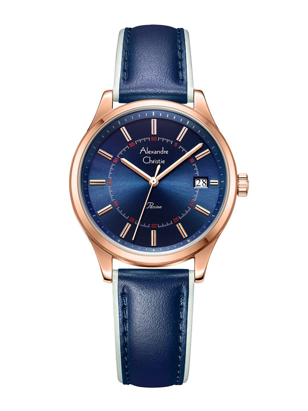 

Alexandre Christie Women Blue Dial & Blue Leather Straps Analogue Watch