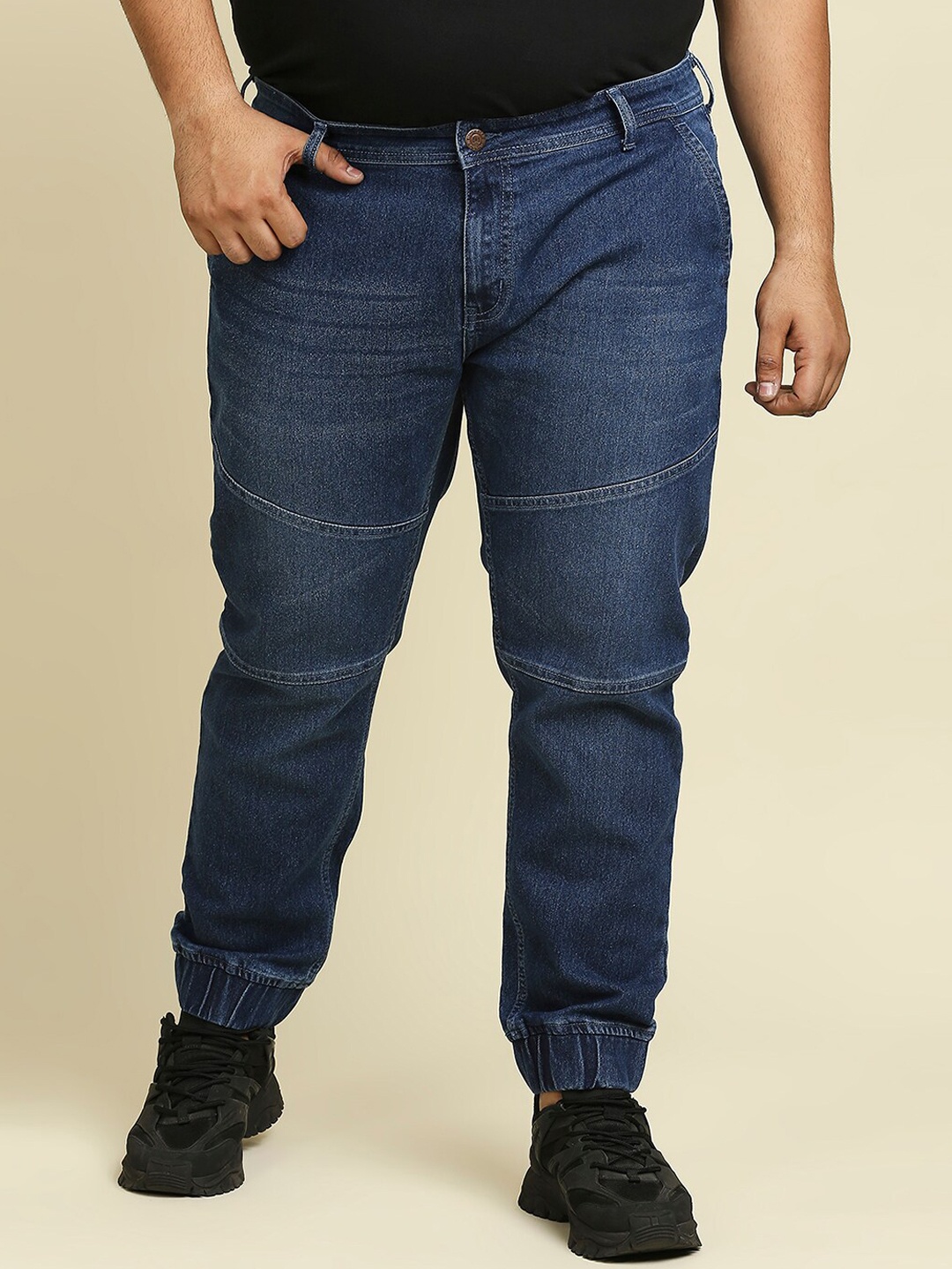 

Freeform by High Star Men Plus Size Slim Fit Light Fade Stretchable Jeans, Blue