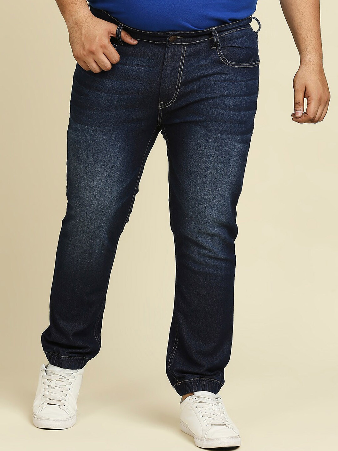 

Freeform by High Star Men Plus Size Blue Slim Fit Light Fade Stretchable Jeans