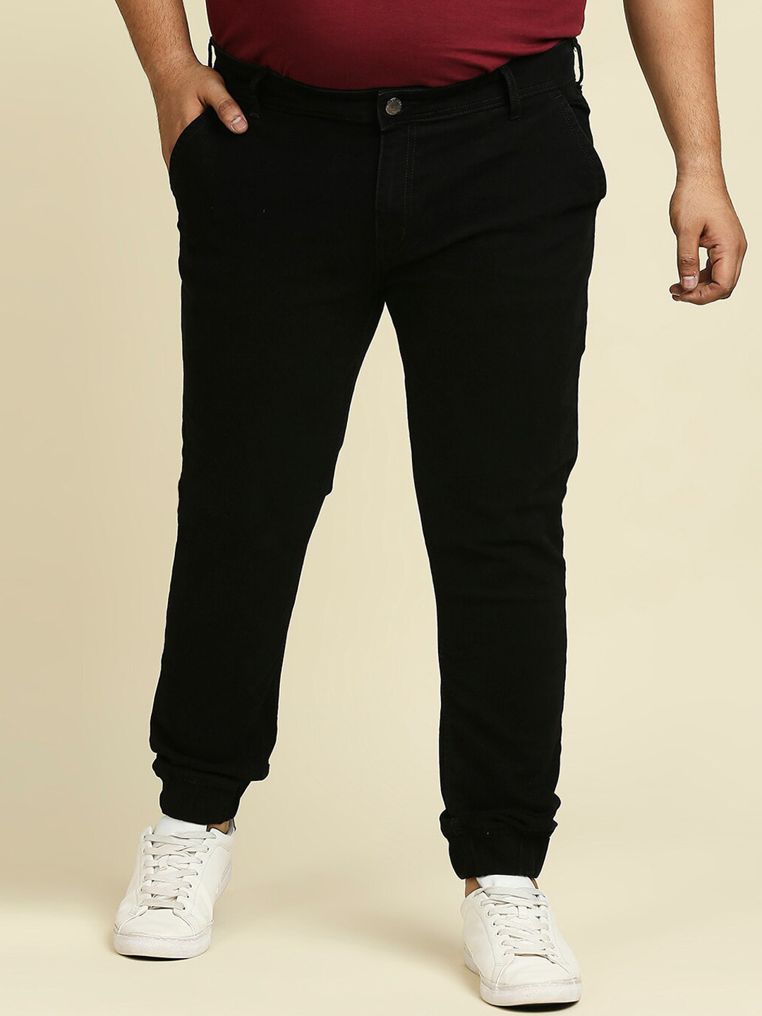 

Freeform by High Star Men Plus Size Black Slim Fit Stretchable Jeans
